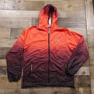 New Balance Windbreaker Jacket Men’s Large Orange Ombre Running Hooded
